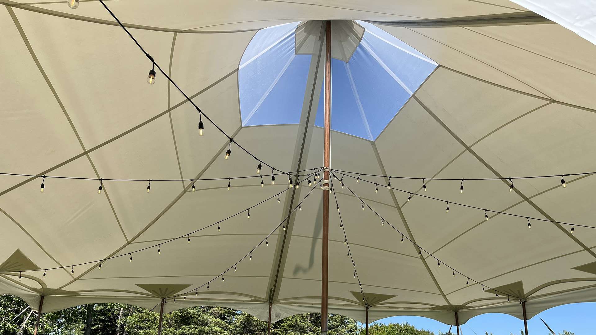 best wedding tent with skylight and lighting for a special event rental